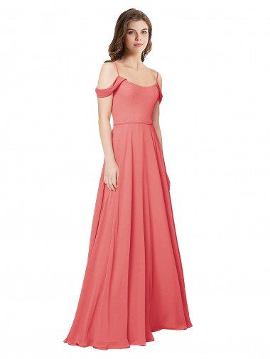Shop Draped Off the Shoulder Straps Chiffon Bridesmaid Dress Montreal