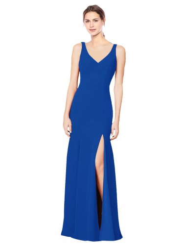 Shop Low Back Sleeveless Chiffon Bridesmaid Dress with Side Slit Montreal