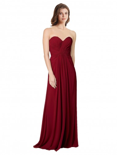 Shop Draped Sweetheart Long Grecian Inspired Chiffon Bridesmaid Dress Montreal
