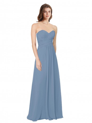 Shop Chiffon A-Line Wraparound Draping Long Bridesmaid Dress Montreal