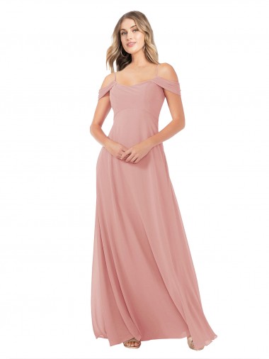 Shop Draped Shoulder Sash Back Chiffon Bridesmaid Dress Montreal