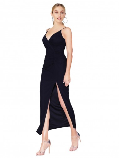 Shop Chiffon High Neck Spaghetti Straps Short Cocktail Bridesmaid Dress / Formal Prom Dress Montreal