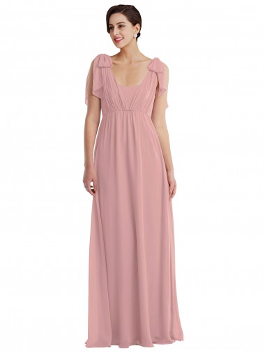 Shop Empire Waist Long Halter Maxi Bridesmaid Dress Montreal