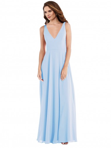 Shop Deep V-Neck Chiffon Maxi Bridesmaid Dress Montreal