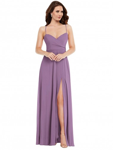 Shop Wrap Bodice Maxi Bridesmaid Dress with Front Slit Montreal