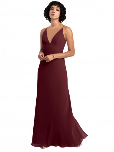 Shop Notched Neckline Empire Waist Chiffon Slip Bridesmaid Dress Montreal