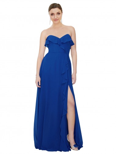 Shop Ruffled Chiffon Strapless Bridesmaid Dress Montreal
