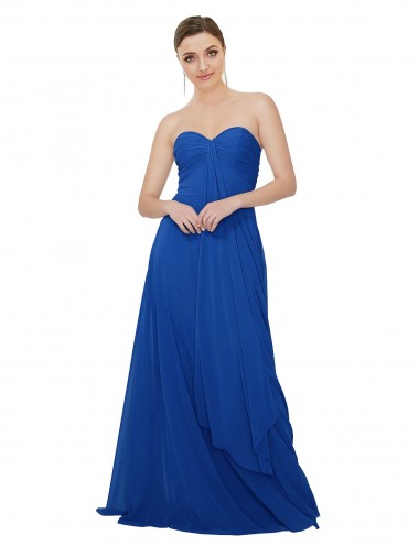 Shop Strapless Sweetheart Draped Chiffon Bridesmaid Dress Montreal