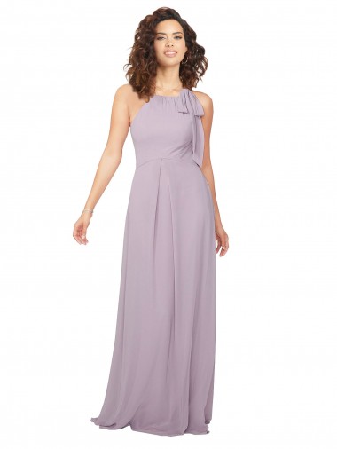 Shop Halter Neck Bridesmaid Dress with Bow Montreal