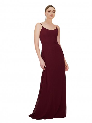Shop Scoop Neck Tied Keyhole Back Chiffon Bridesmaid Dress Montreal