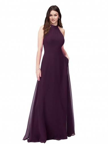 Shop Chiffon High-Halter Bridesmaids Dress with Keyhole Back Montreal