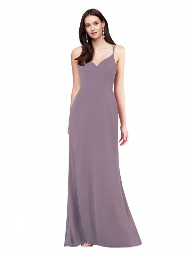 Shop Simple Floor-Length Chiffon Formal Bridesmaid Dress with Criss-Cross Back Montreal