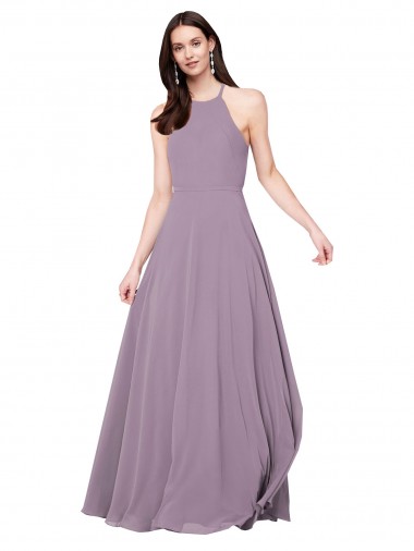 Shop Floor Length Long Chiffon Bridesmaid Dress with Double Bow Feature Montreal