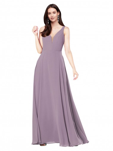 Shop Long Chiffon Formal Bridesmaid Dress with Open Back Montreal