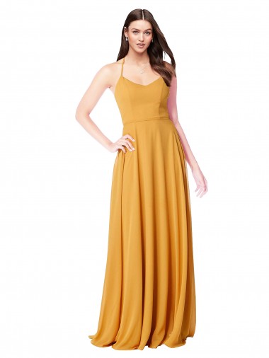 Shop Chiffon A-Line Bridesmaid Dress with Halter Back Montreal