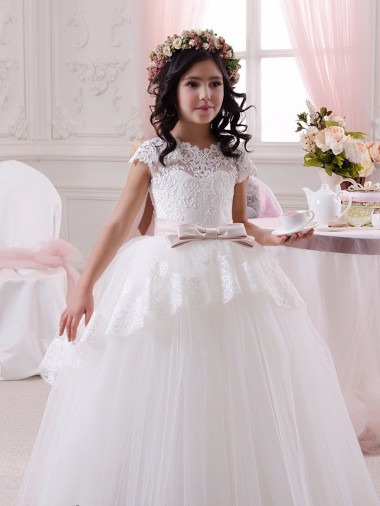 Shop Ivory Ball Gown Sweetheart Floor Length Sleeveless Flower Girl Dress Montreal