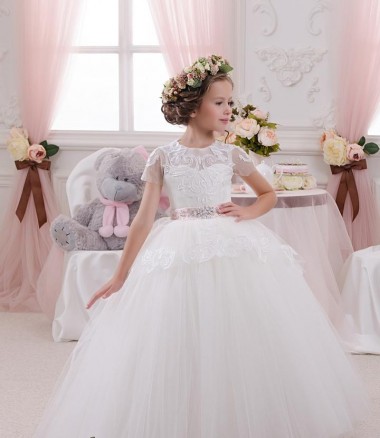 Shop Ivory Ball Gown Sweetheart Sleeveless Long Flower Girl Dress Montreal