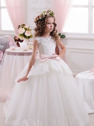 Shop Ivory Ball Gown Sweetheart V-Back Sleeveless Flower Girl Dress Montreal