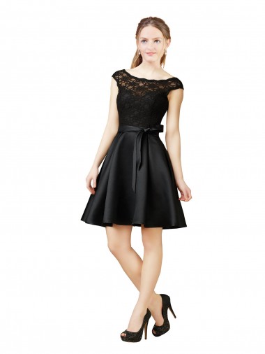 Shop Lace and Satin Cocktail Bridesmaid Dress with V-Back Montreal