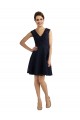 Short V-Neck Lace Cocktail Bridesmaid Dress with Illusion Back