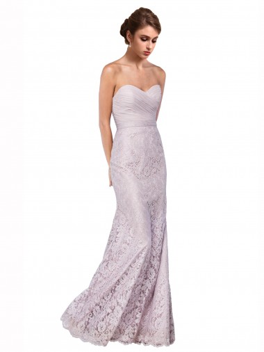 Shop Floor Length Fitted Sweetheart Lace Bridesmaid Dress / Prom Dress Montreal