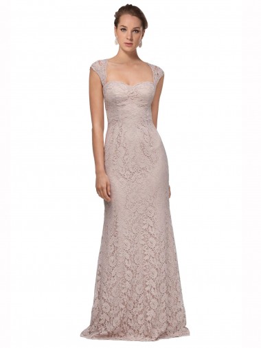 Shop Sweetheart Neckline Cap Sleeves Lace Bridesmaid Dress / Prom Dress with Twist Montreal
