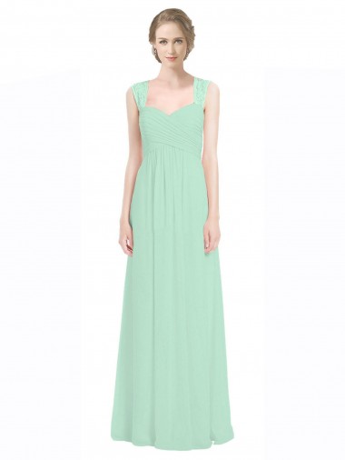 Shop Sweetheart Chiffon Bridesmaid Dress with Lace Straps and Keyhole Back Montreal
