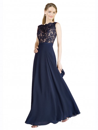 Shop Bateaux Neckline A-Line Lace Bridesmaid Dress / Prom Dress with Top Nude Layer Montreal