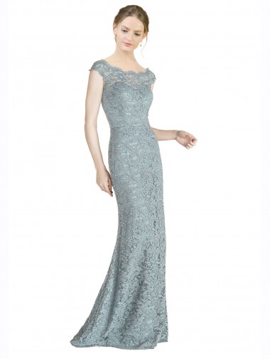 Shop Off the Shoulder Mermaid Lace Bridesmaid Dress / Prom Dress with Cap Sleeves Montreal