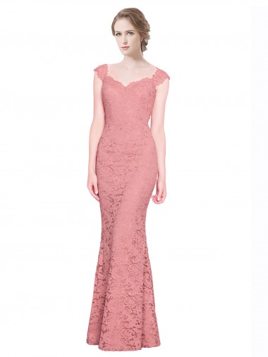 Shop Sweetheart Mermaid Long Lace Bridesmaid Dress / Prom Dress with Wide Straps Montreal