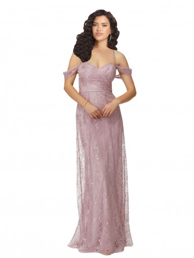 Shop Sweetheart Chantilly Lace Bridesmaid Dress with Off the Shoulder Sleeves Montreal