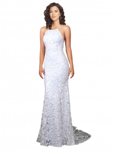 Shop Mermaid Fitted High Neck Low Back Fishtail Wedding Dress Montreal