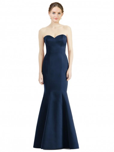 Shop Long Mermaid Full Length Strapless Satin Bridesmaid Dress Montreal