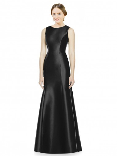 Shop Full Length Mermaid Long Satin Bridesmaid Dress with Keyhole Back Montreal