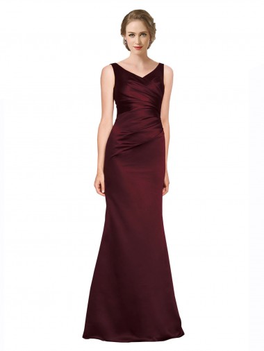 Shop Figure Shaping Formal Satin Bridesmaid Dress / Prom Dress with Structured Pleats Montreal