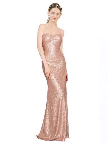 Shop Sweetheart Full Length Long Formal Sequin Bridesmaid Dress / Prom Dress Montreal