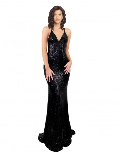 Shop Sleek Fishtail Shaped Open Back Formal Sequin Bridesmaid Dress / Prom Dress Montreal