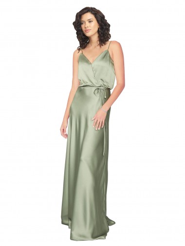 Shop Formal Silky Satin Bridesmaid Dress with Tied Waist Montreal