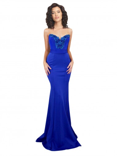 Shop Sweetheart Flower Neckline High Neck Formal Crepe Bridesmaid Dress / Prom Dress Montreal