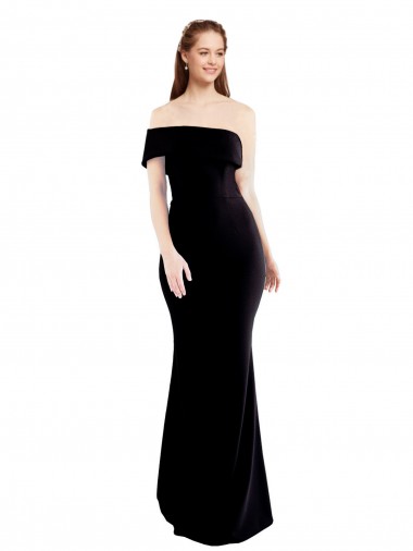 Shop Asymmetrical Draped Off the Shoulder Banded Formal Crepe Bridesmaid Dress / Prom Dress Montreal