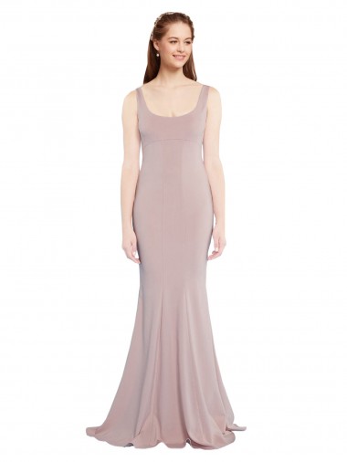 Shop Sleeveless Scoop Neck Fully Lined Formal Crepe Bridesmaid Dress / Prom Dress Montreal
