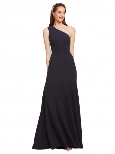 Shop Fit and Flare Formal Crepe Bridesmaid Dress / Prom Dress with One Shoulder Montreal
