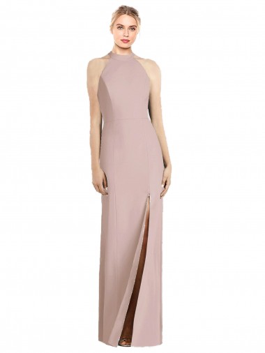 Shop High Neck Cutout Halter Trumpet Bridesmaid Dress Montreal