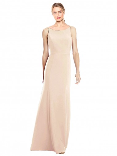 Shop V-Spaghetti Strap Open Back Bateau Neck Trumpet Bridesmaid Dress / Prom Dress Montreal