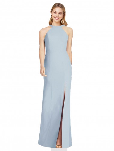 Shop High Neck Backless Formal Crepe Trumpet Bridesmaid Dress Montreal