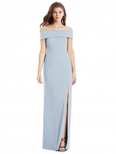 Shop Cuffed Off the Shoulder Long Trumpet Bridesmaid Dress / Prom Dress Montreal