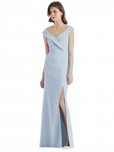 Shop Romantic Off the Shoulder Long Maxi Bridesmaid Dress with Side Slit Montreal