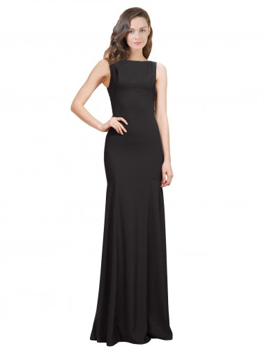 Shop Sleeveless Bateau Neckline Crepe Bridesmaid Dress / Prom Dress with Twist Back Montreal