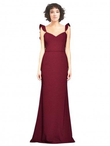 Shop Crepe Slip Bridesmaid Dress / Prom Dress with Ruffled Straps Montreal