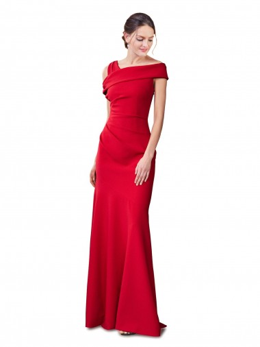 Shop Sleeveless Ruched Formal Crepe Mermaid Bridesmaid Dress / Prom Dress with Off The Shoulder Detail Montreal